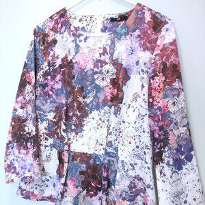 H&M Pink Floral Peplum Top
